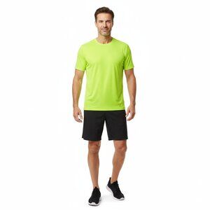 Xersion Mens Bright Lime Neon Green Quick-Dry Active Training Tee Size M